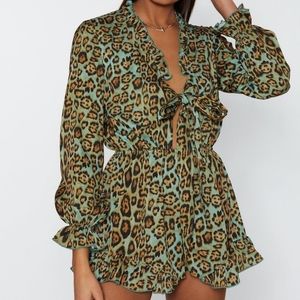 Nasty Gal Prowling Around Leopard Ruffle Romper